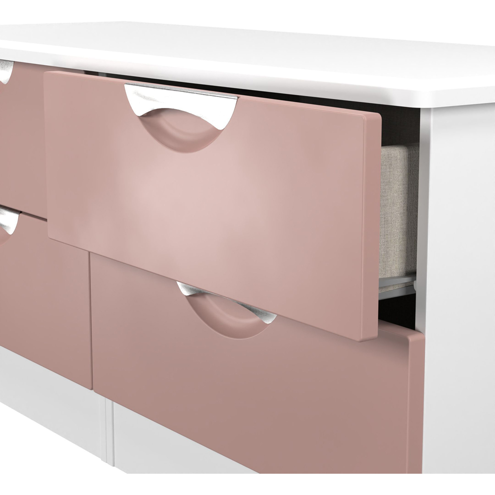 Crowndale Camden 4 Drawer Kobe Pink and White Bed Box Ready Assembled Image 6