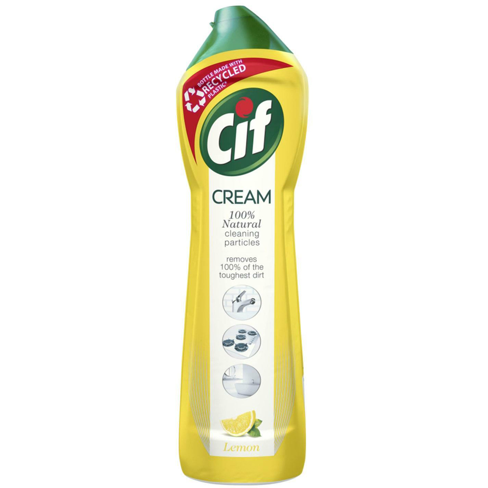 CIF Natural Cleaning Particles Lemon Cleaner Cream 500ml 4 Pack Image 2