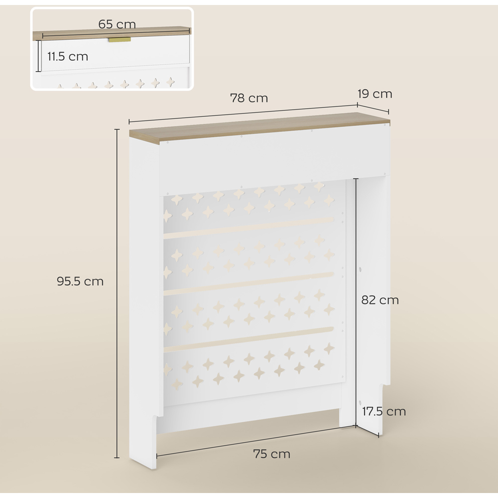 HOMCOM White Single Flip Shelf Heater Cover 78 x 19 x 95.5cm Image 9