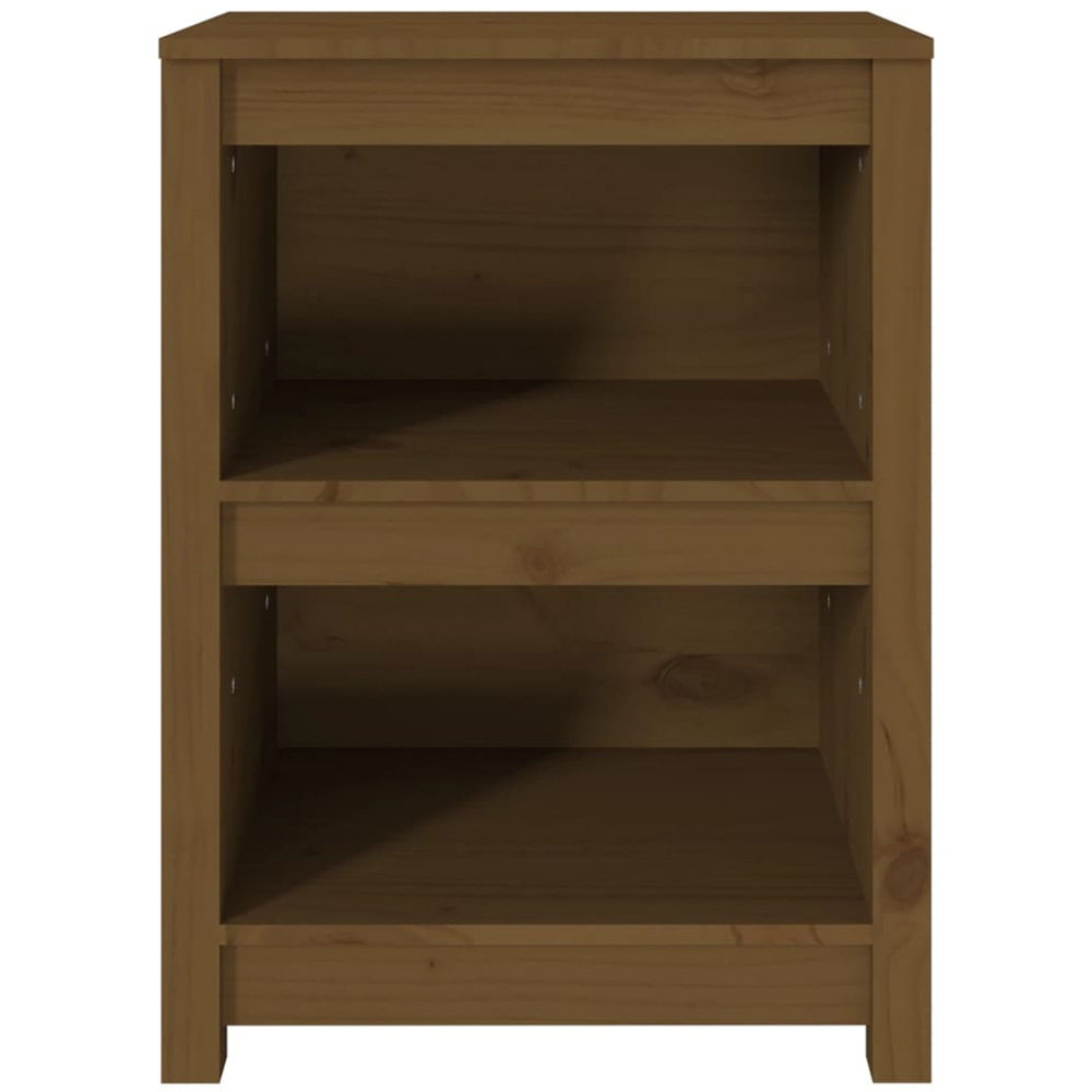 vidaXL 2 Shelf Honey Brown Solid Pine Wood Bookcase Image 3