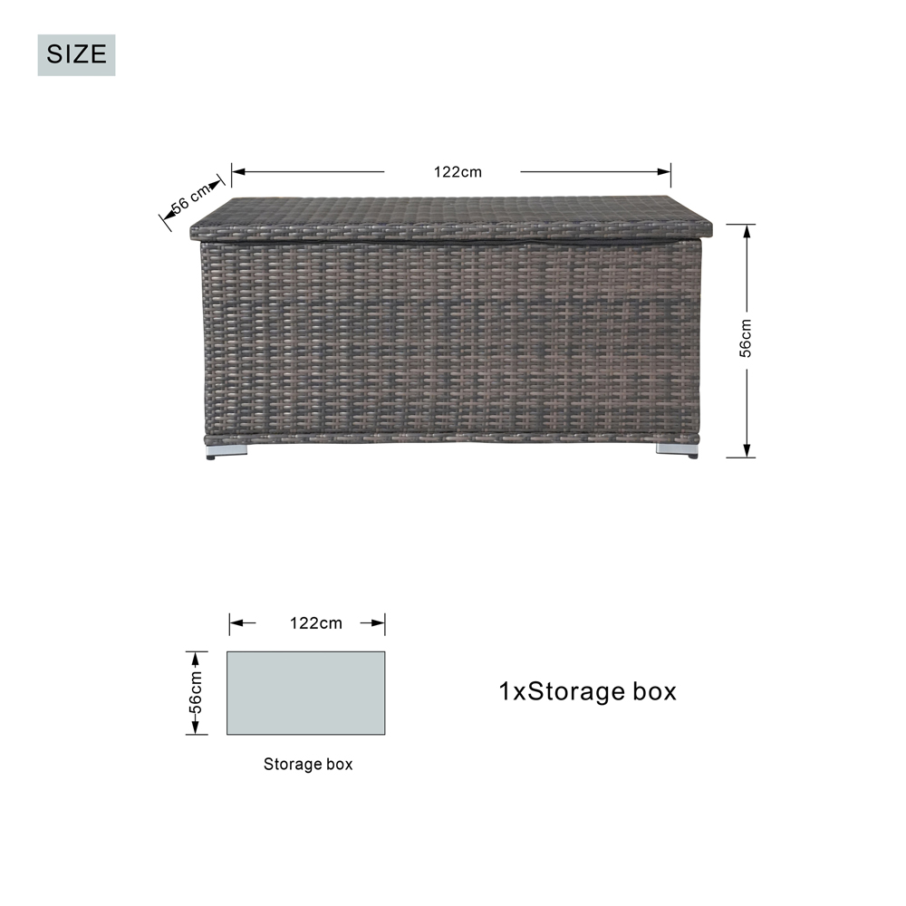 Direct Wicker 243L Small Brown Garden Rattan Storage Box Image 8