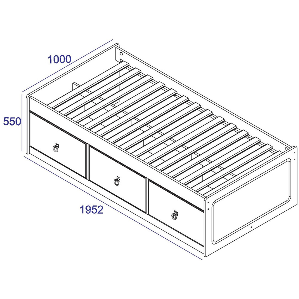 Corona 3ft White Washed Wax Finish Cabin Bed Image 5