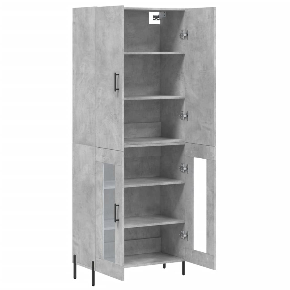 vidaXL 4 Door Concrete Grey Highboard Image 4