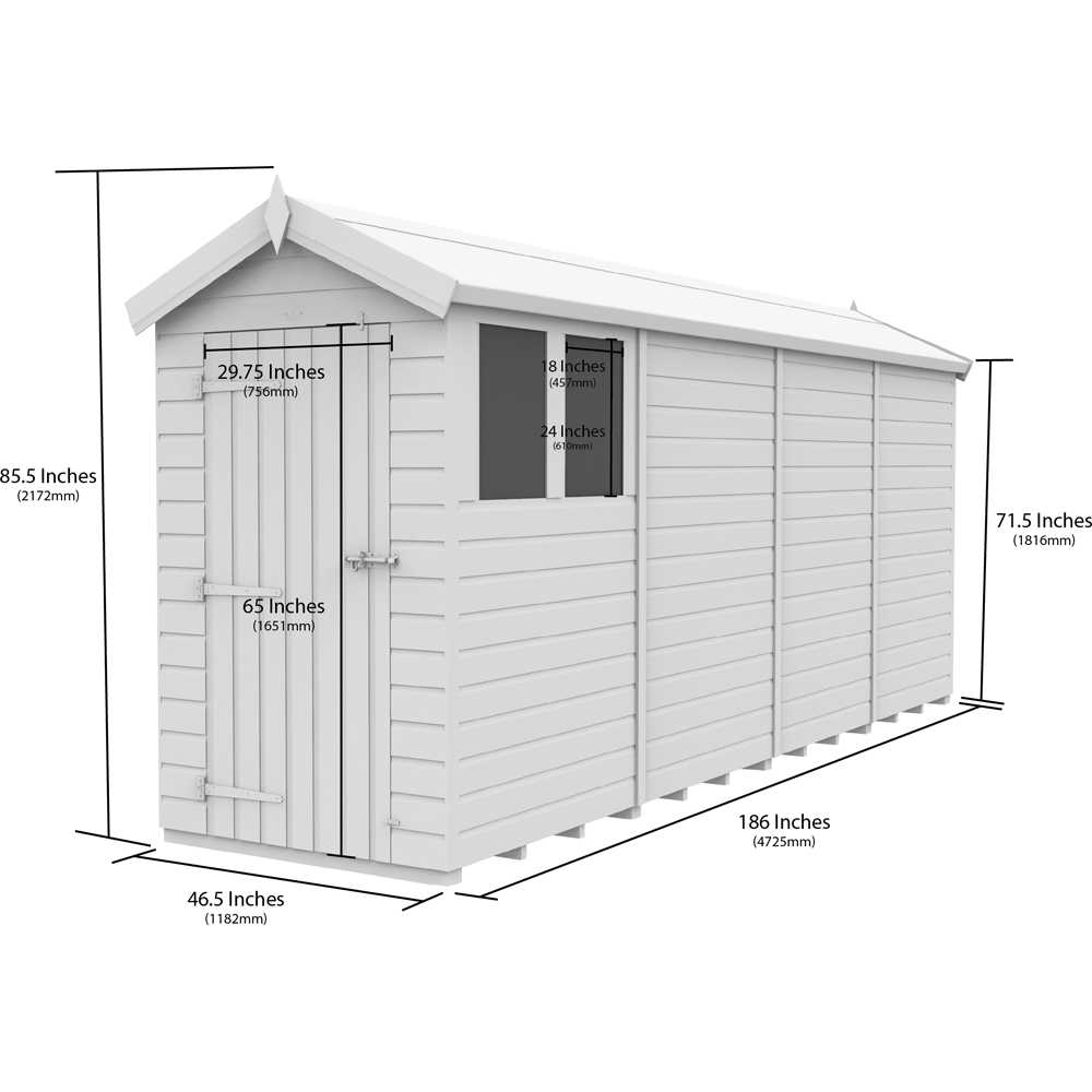 DIY Sheds 4 x 16ft Tongue and Groove Timber Apex Garden Shed Image 9
