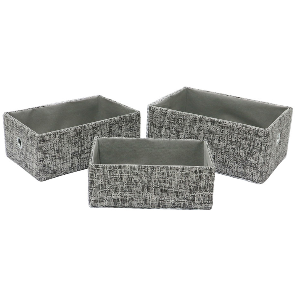 JVL Urban Set of 3 Rectangular Paper Storage Baskets Image 1