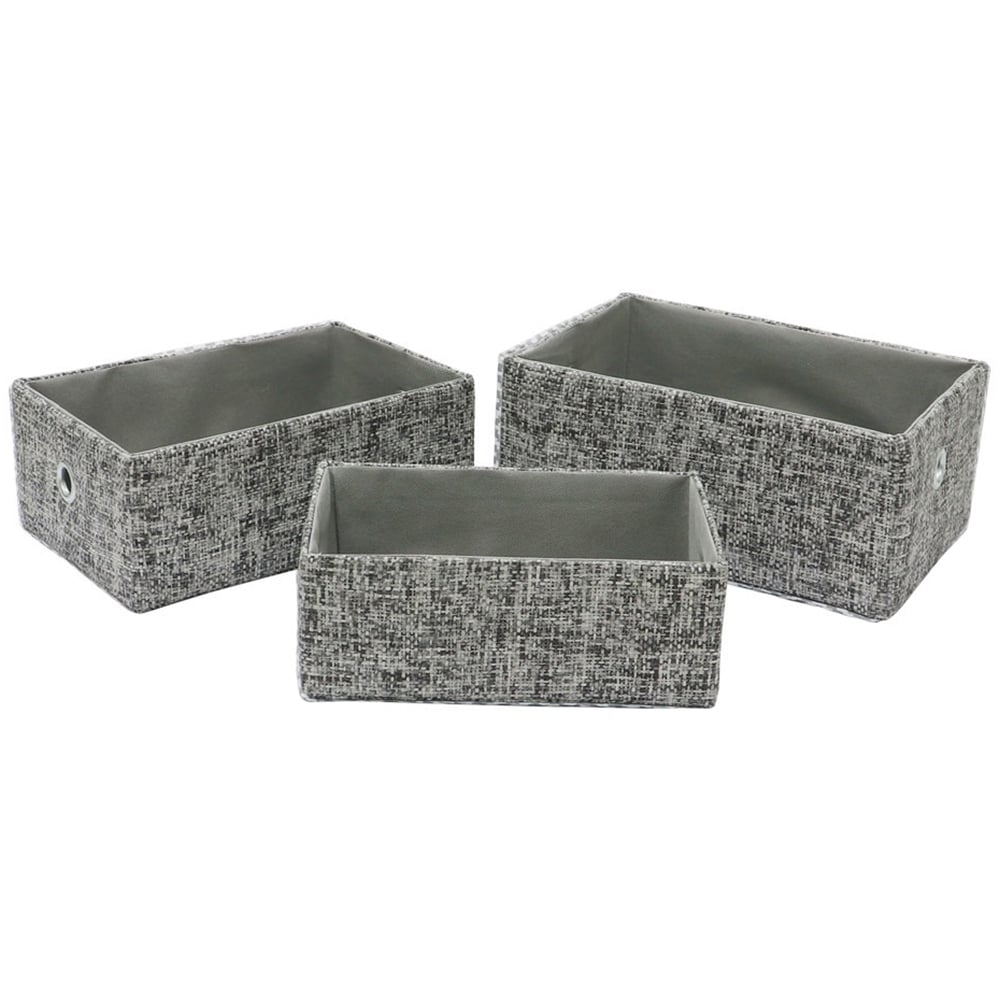 JVL Urban Rectangular Paper Storage Basket 3 Pack Image 1