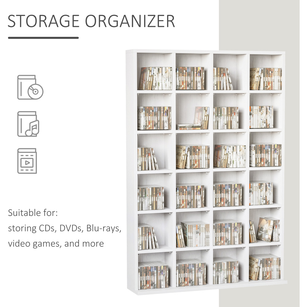 HOMCOM White CD and DVD Media Storage Unit Image 4