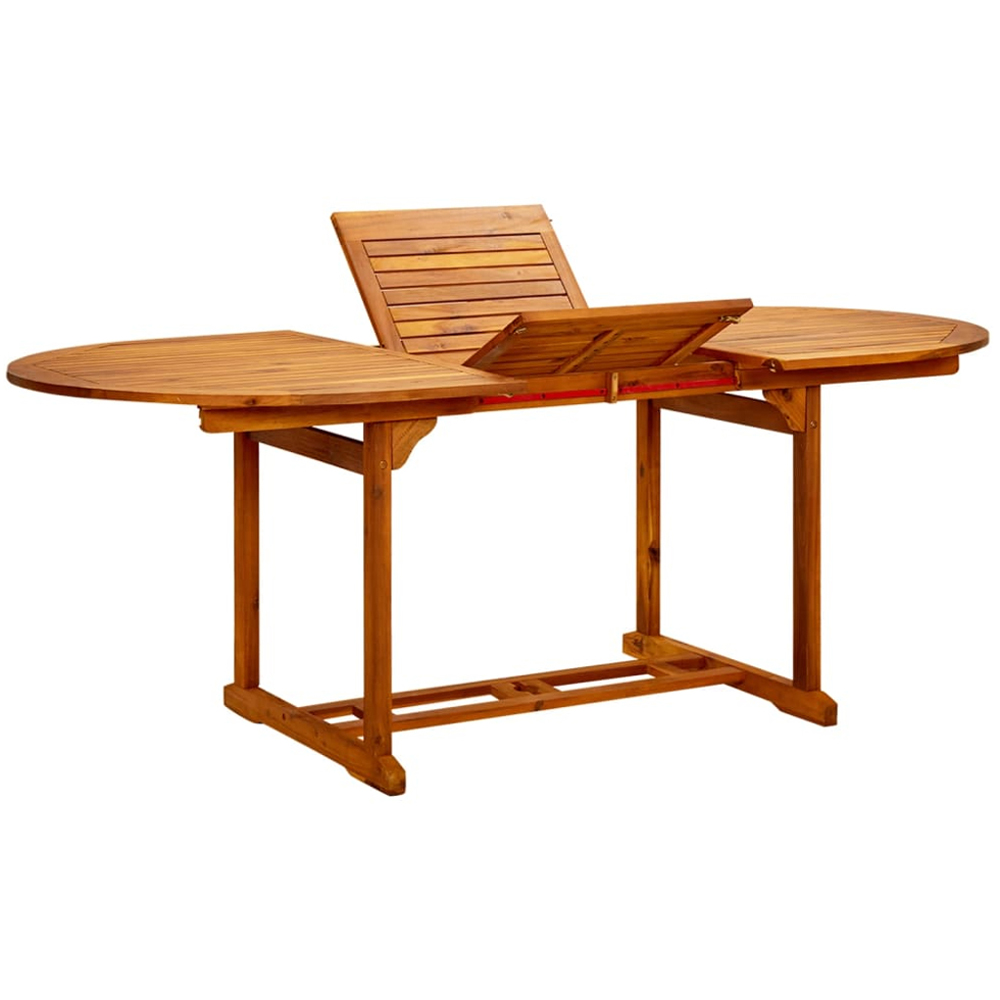 vidaXL 8 Seater Solid Acacia Wood Foldable Oval Garden Dining Table Brown Image 3
