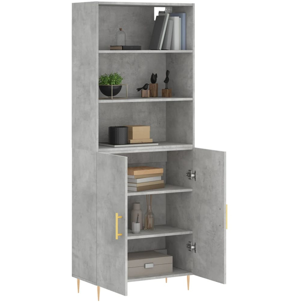 vidaXL 2 Door 3 Shelf Concrete Grey Highboard Image 3