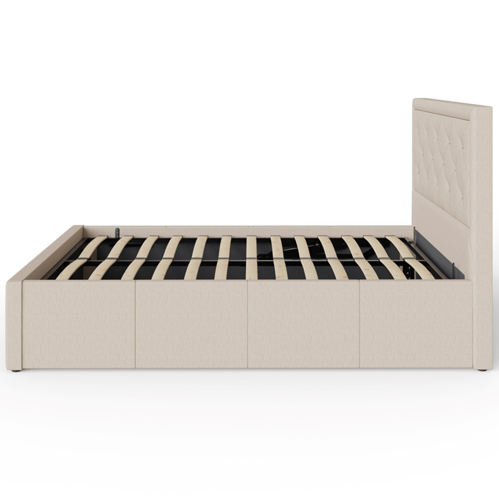 GFW Hollywood Double Natural Ottoman Bed Image 4