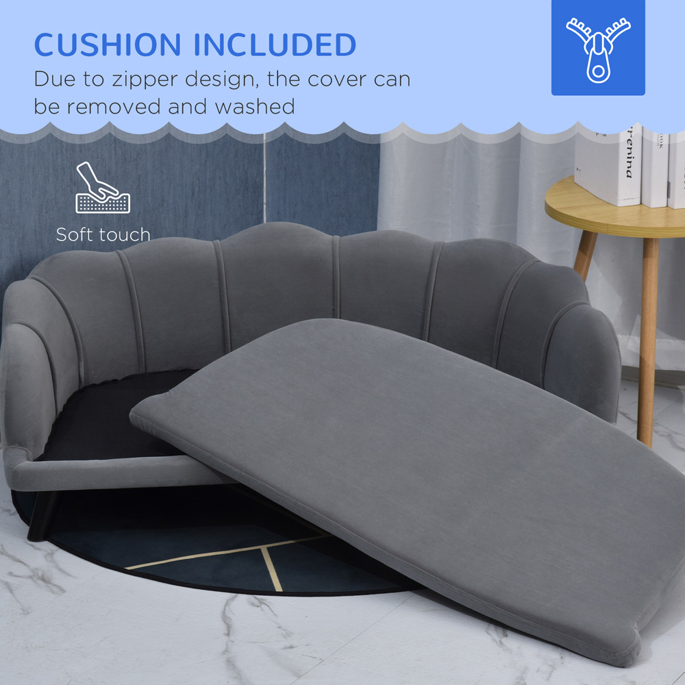 PawHut Grey Medium and Large Dog Pet Sofa Bed Image 7