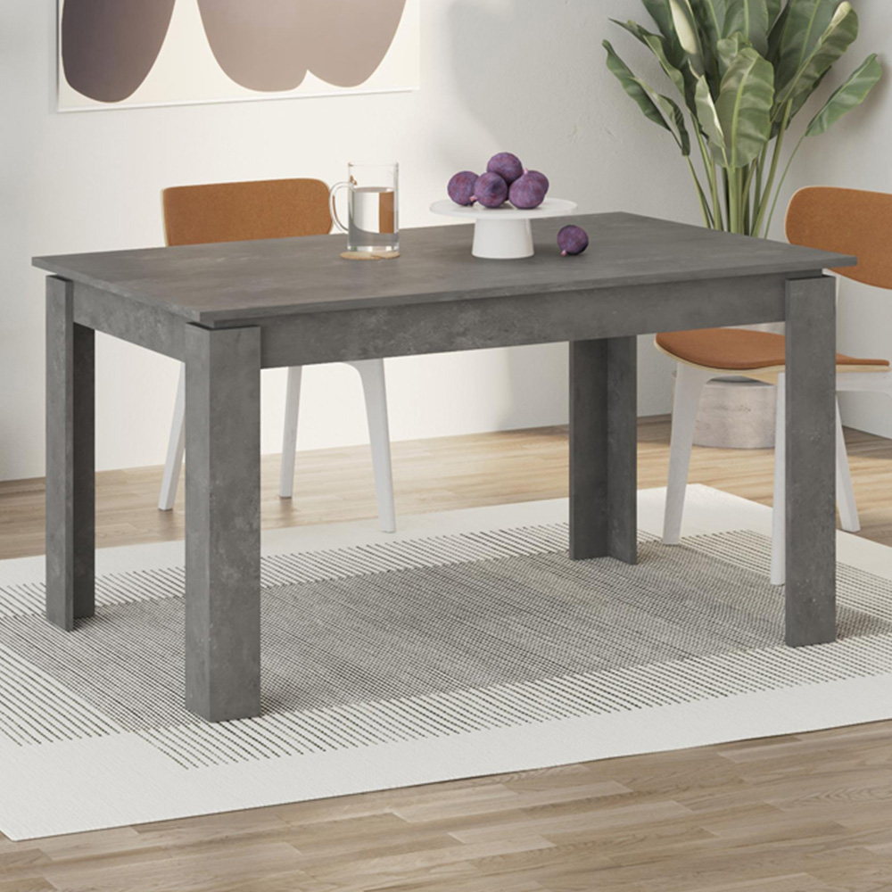 Decortie Tolmen 6 Seater Retro Grey Dining Table Image 1