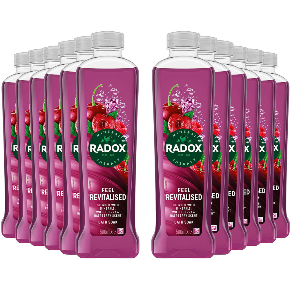 Radox Mineral Therapy Feel Revitalised Cherry and Raspberry Bath Soak 500ml 12 Pack Image 1