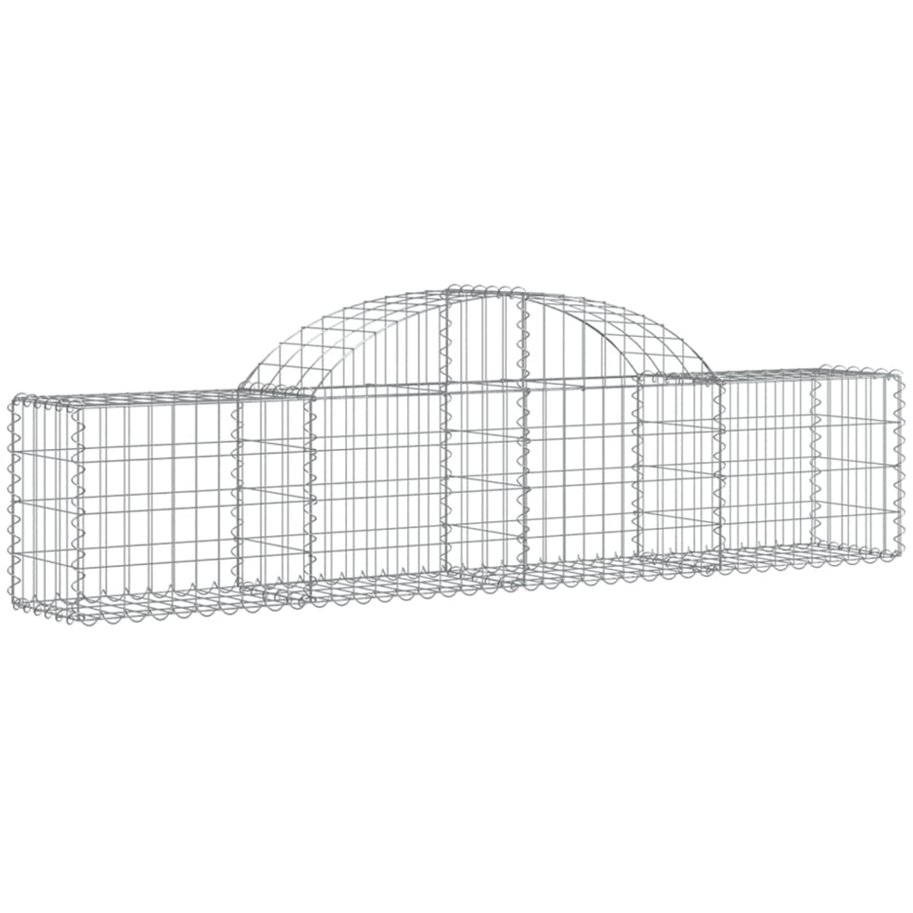 vidaXL Silver Galvanised Iron Arched Gabion Basket 200 x 30 x 40/60cm 30 Pack Image 1