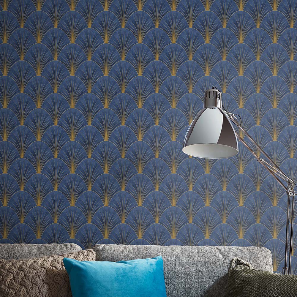 Elle Decoration AvantGarde Blue Vinyl Wallpaper by Erismann Image 4