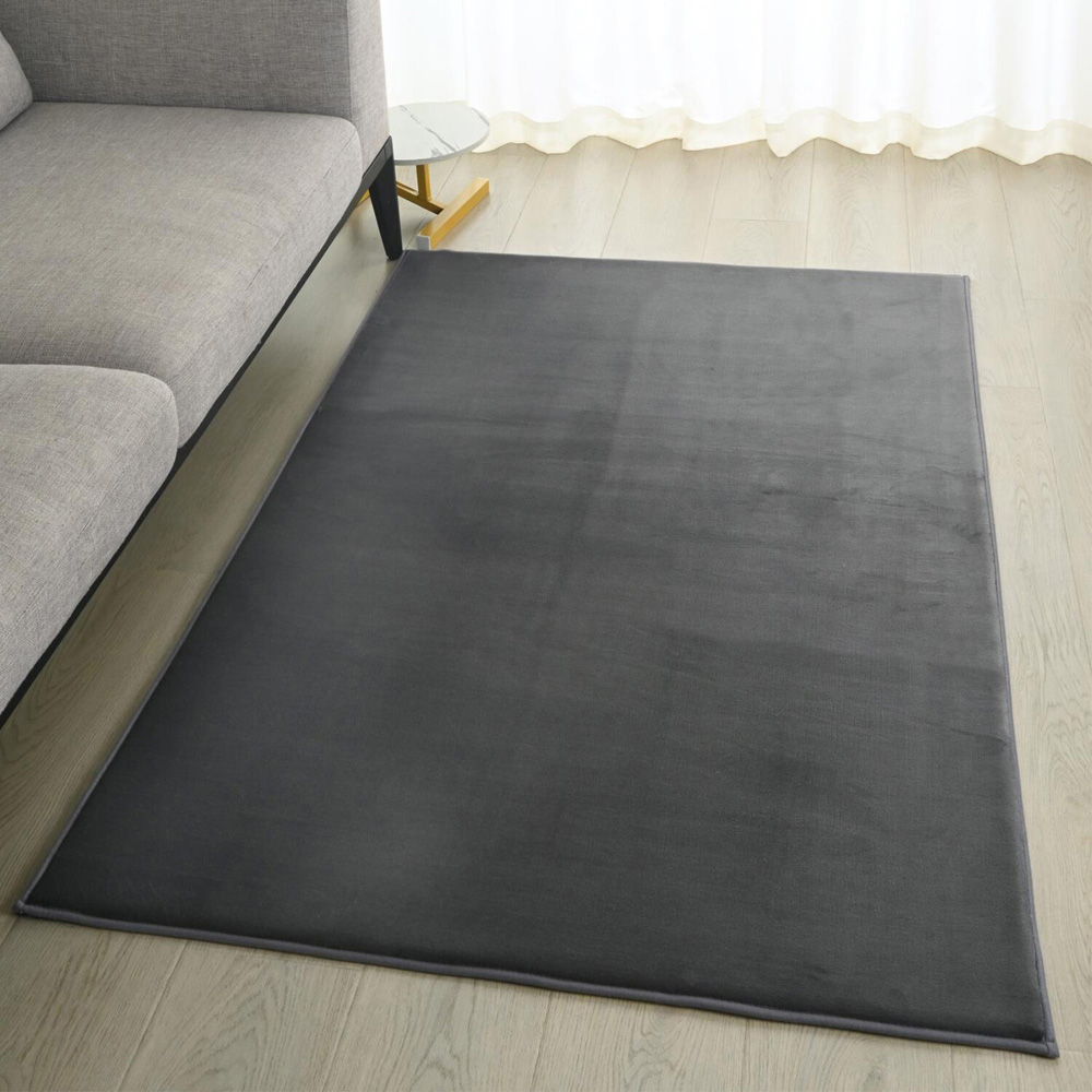 Minimalist Cosy Flannel Rug - Chelsea Grey Image 3