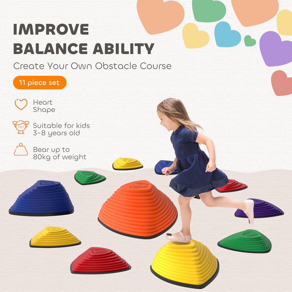 Tommy Toys Kids 11 Piece Balance Stepping Stones Sensory Toy Image 5