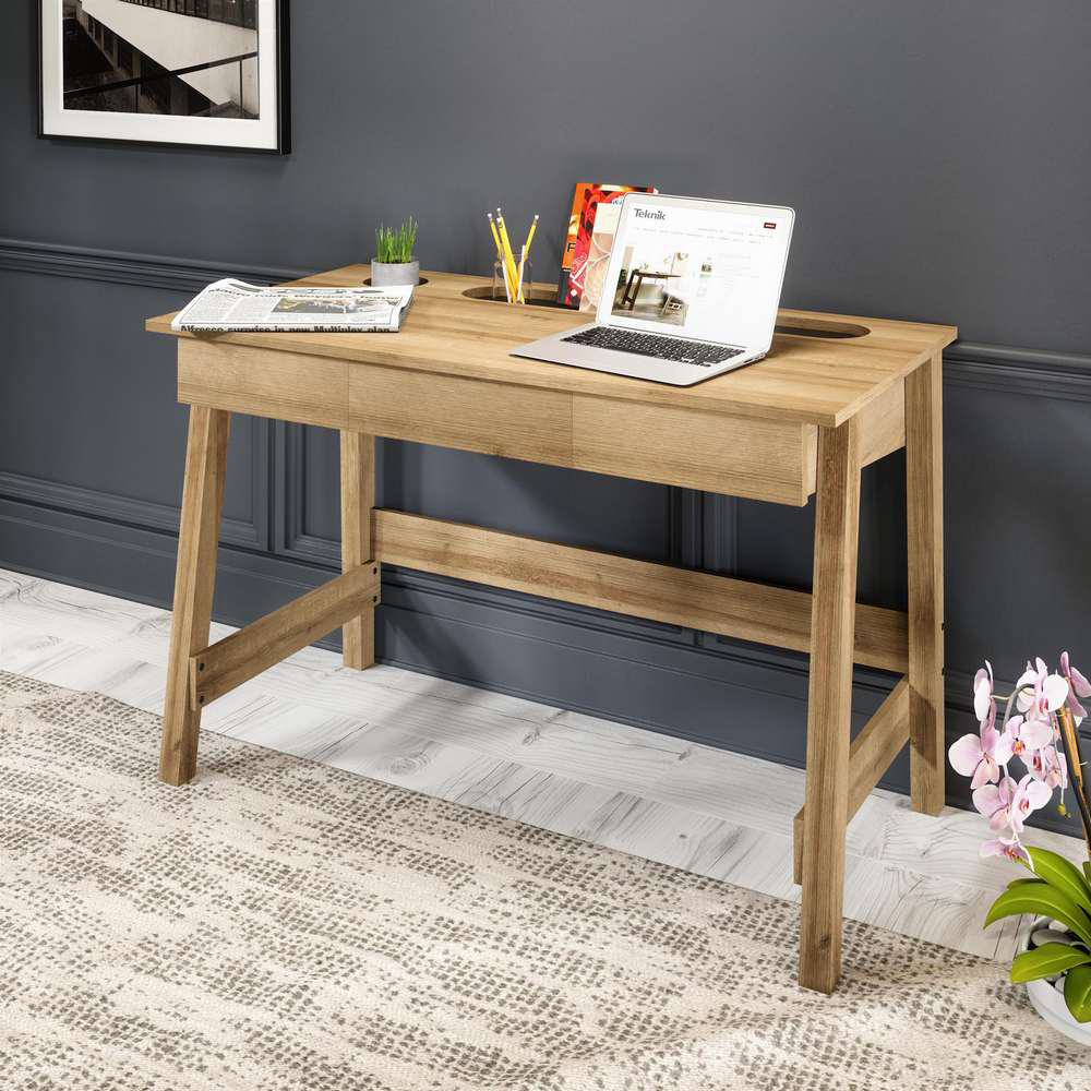 Teknik Office Ithaca Desk Riviera Oak Effect Image 7