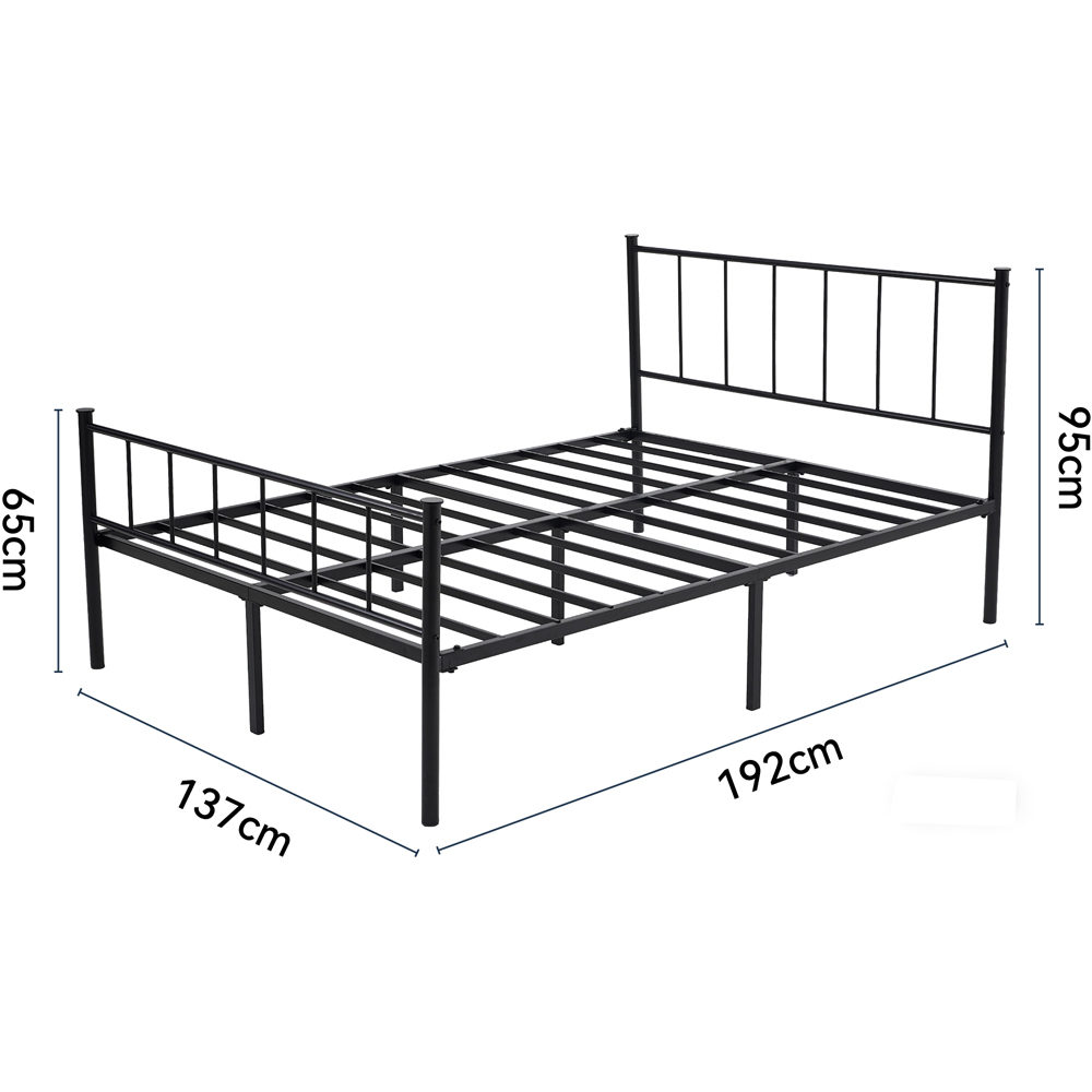 Brooklyn Finn Double Black Metal Bed Frame with Headboard and Footboard Image 8