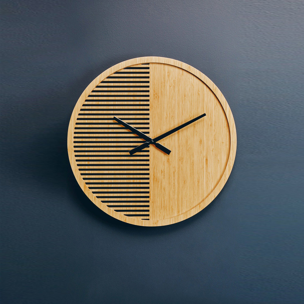 Premier Housewares Vitus Wooden Wall Clock Large Image 4
