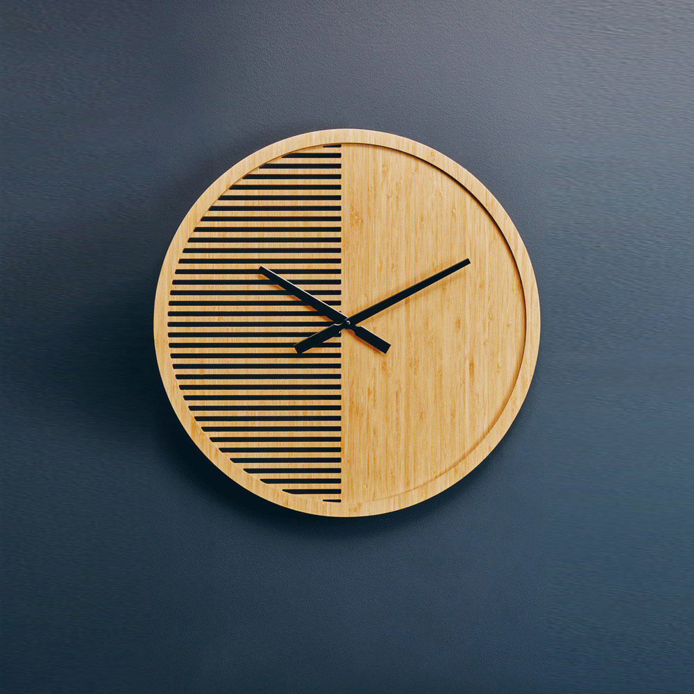 Premier Housewares Vitus Wooden Large Round Wall Clock 60cm Image 4