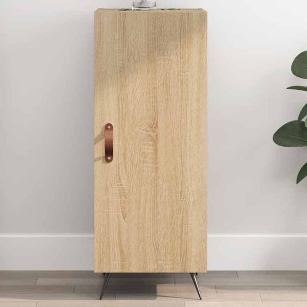 vidaXL Single Door Smoked Oak Sideboard Image 1