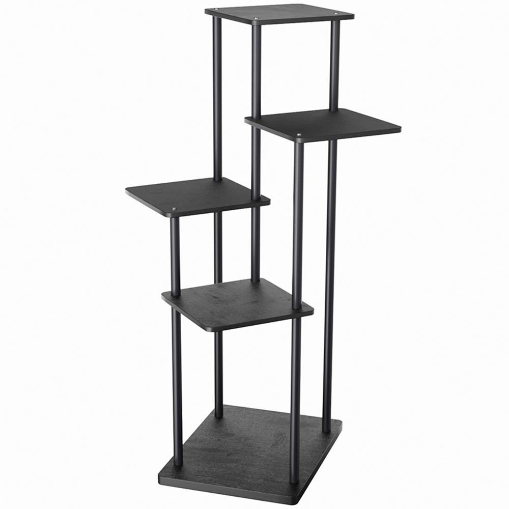 H&O Direct 5 Shelf Black Metal Plant Display Stand Image 1