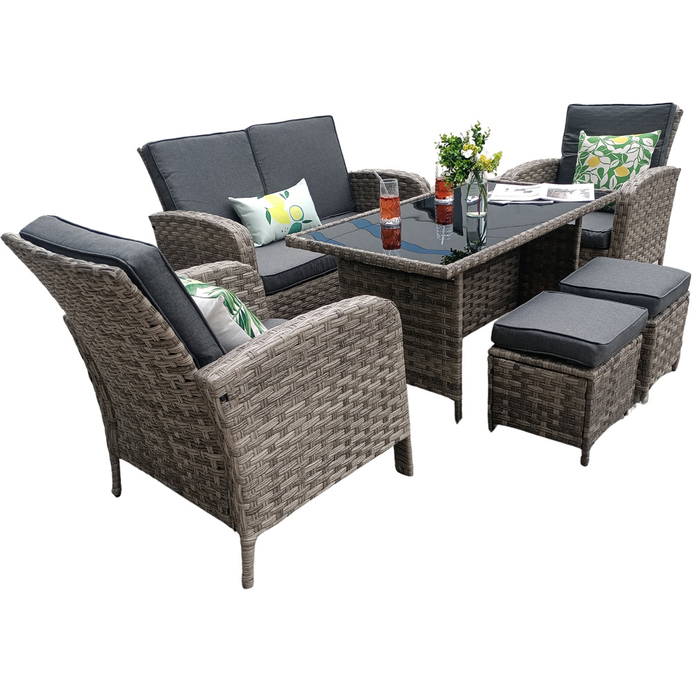 Outdoor Living Dorchester 6 Seater Rattan Wicker Garden Dining Set Image 3