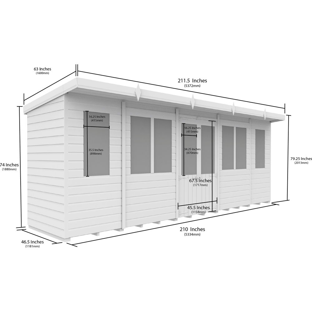 DIY Sheds 18 x 4ft Tongue and Groove Timber Pent Summerhouse Image 8