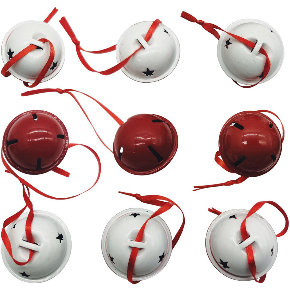Candy Cane Lane Red and White Bells 9 Pack Image