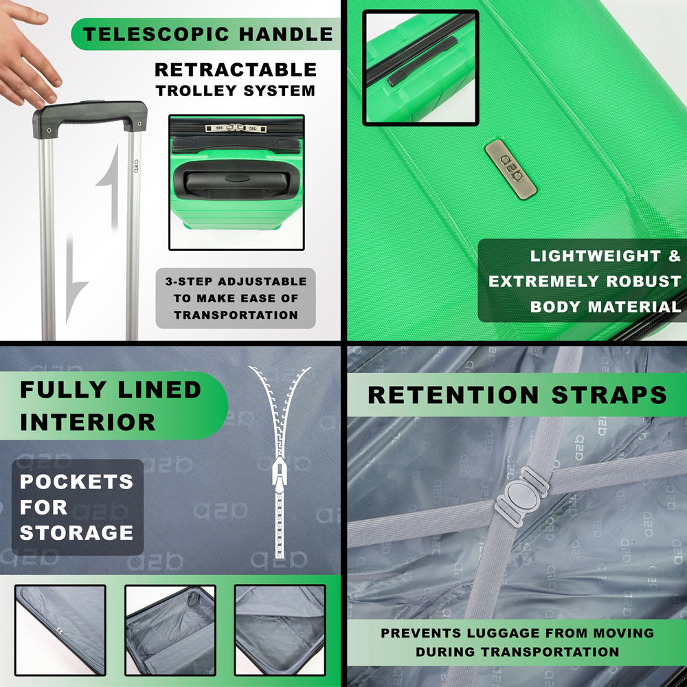 A2B Exodus 30 inch Green Hard Shell Hold Suitcase Image 9