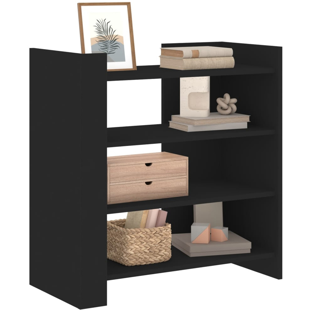 vidaXL 4 Shelf Black Wooden Sideboard Image 3