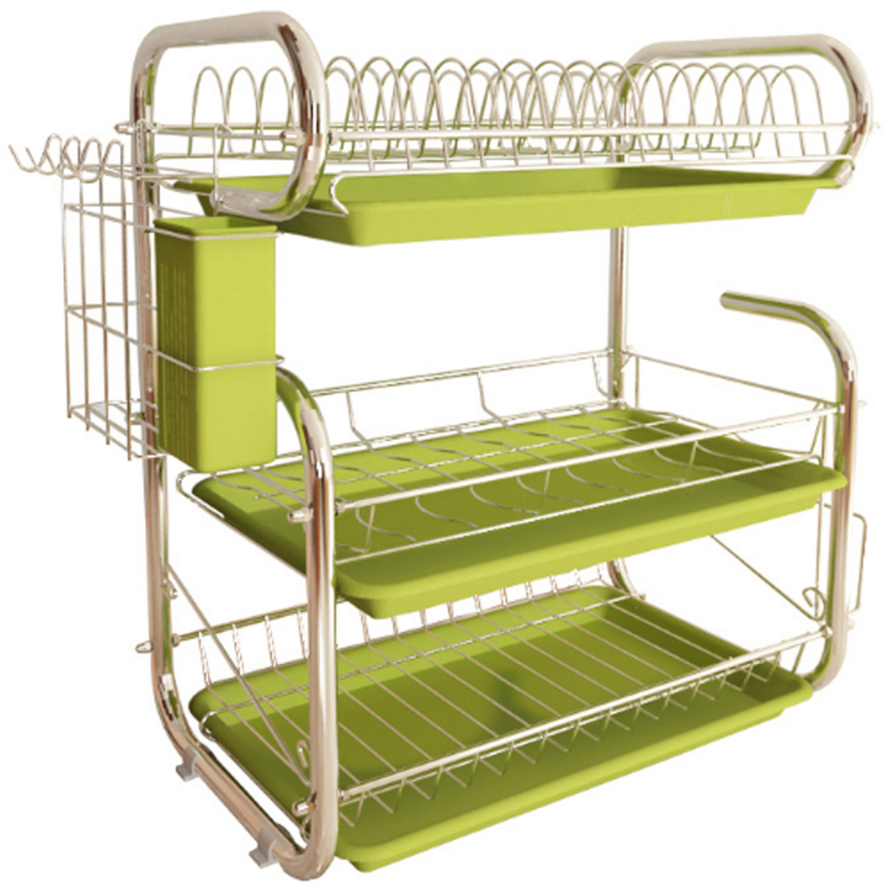 Living And Home WH0699 White Dish Rack Multi-Tiered Image 1