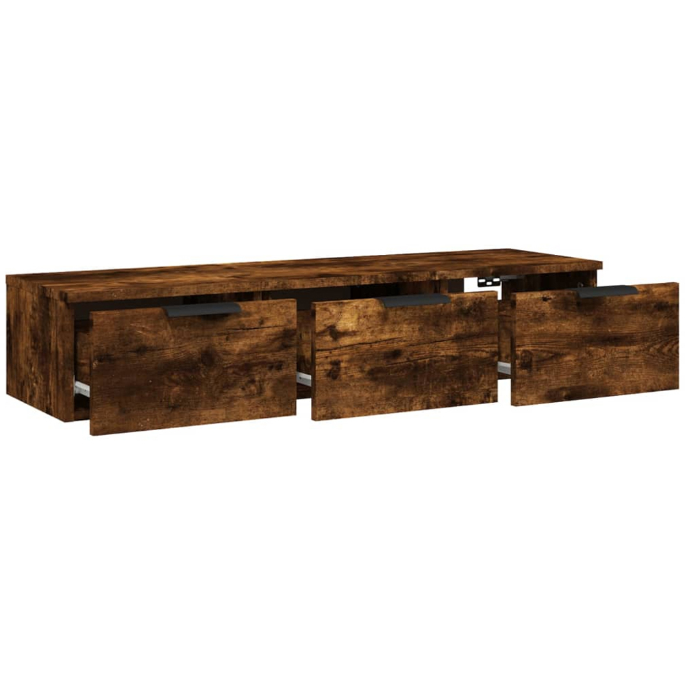 vidaXL 3 Drawer Smoked Oak Wooden Wall Cabinet Image 4