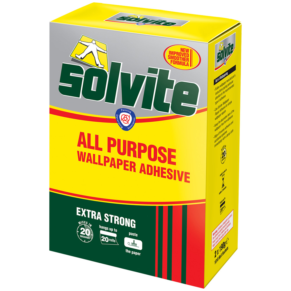 Solvite All Purpose Extra Strong Wallpaper Paste 20 Rolls Image 1