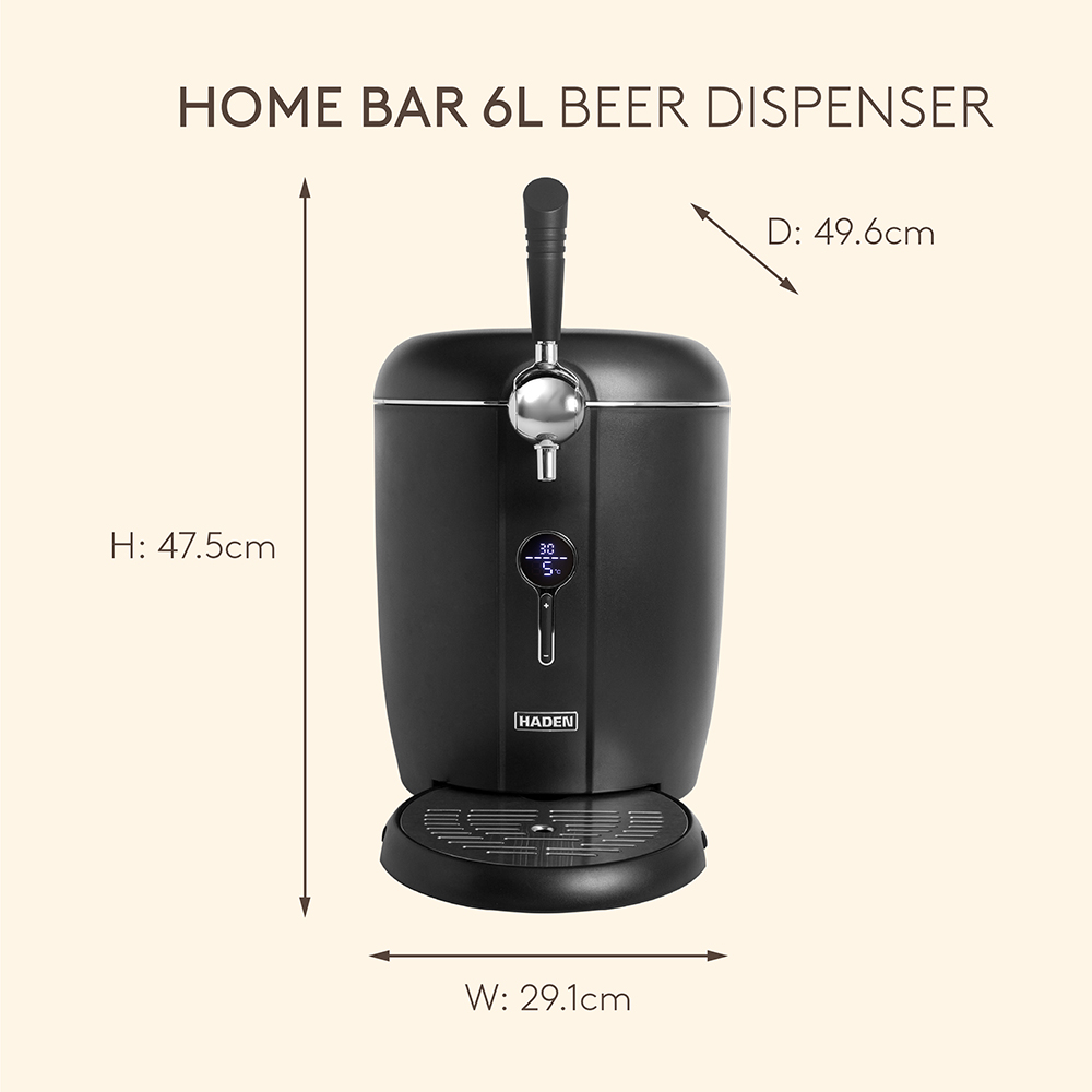 Haden Home Bar 215826 Black 6L Draft Beer Dispenser Image 8