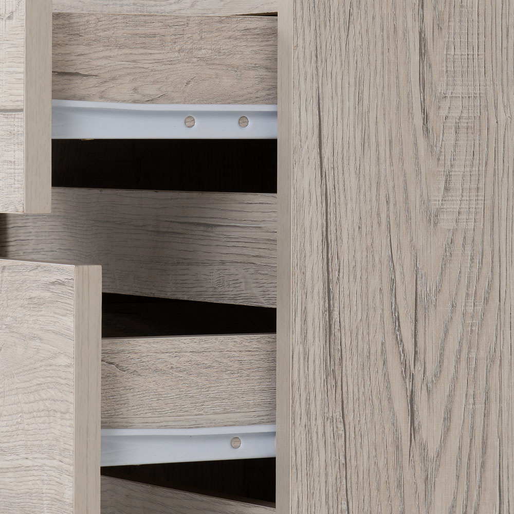 Seconique Malvern 3 Drawer Urban Snow Bedside Table Image 6