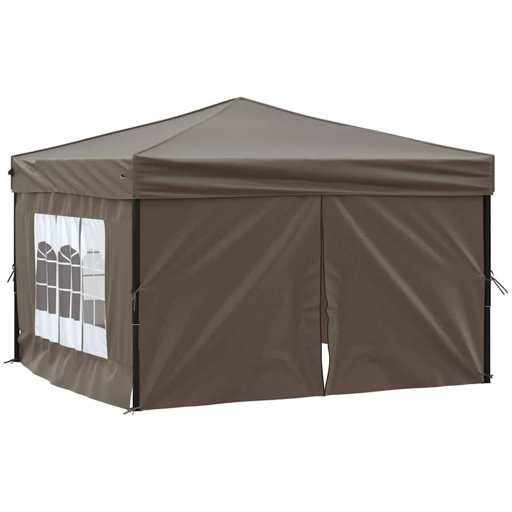 vidaXL 3 x 3m Taupe Foldable Party Tent with Sidewalls Image 2