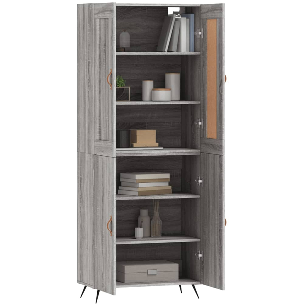 vidaXL 4 Door Grey Sonoma Highboard Image 3