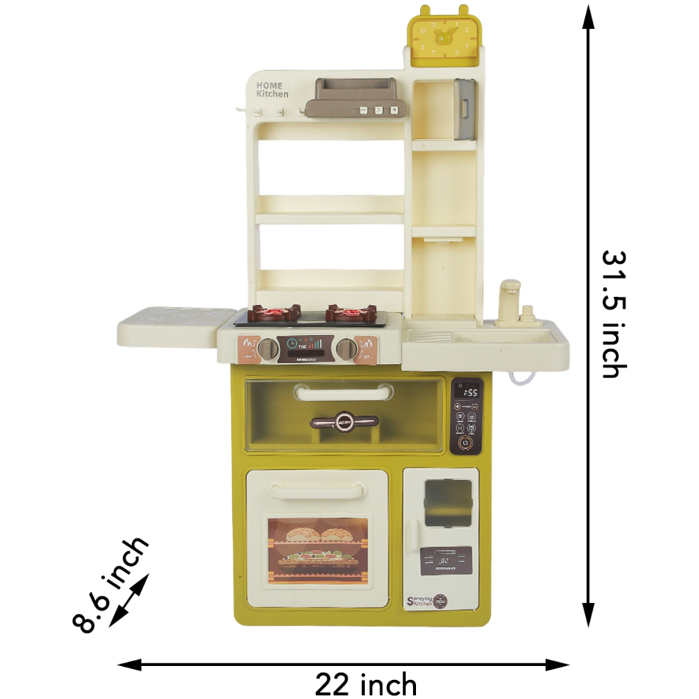 Alivio Kids Green Kitchen Playset with Sound and Lights Image 6