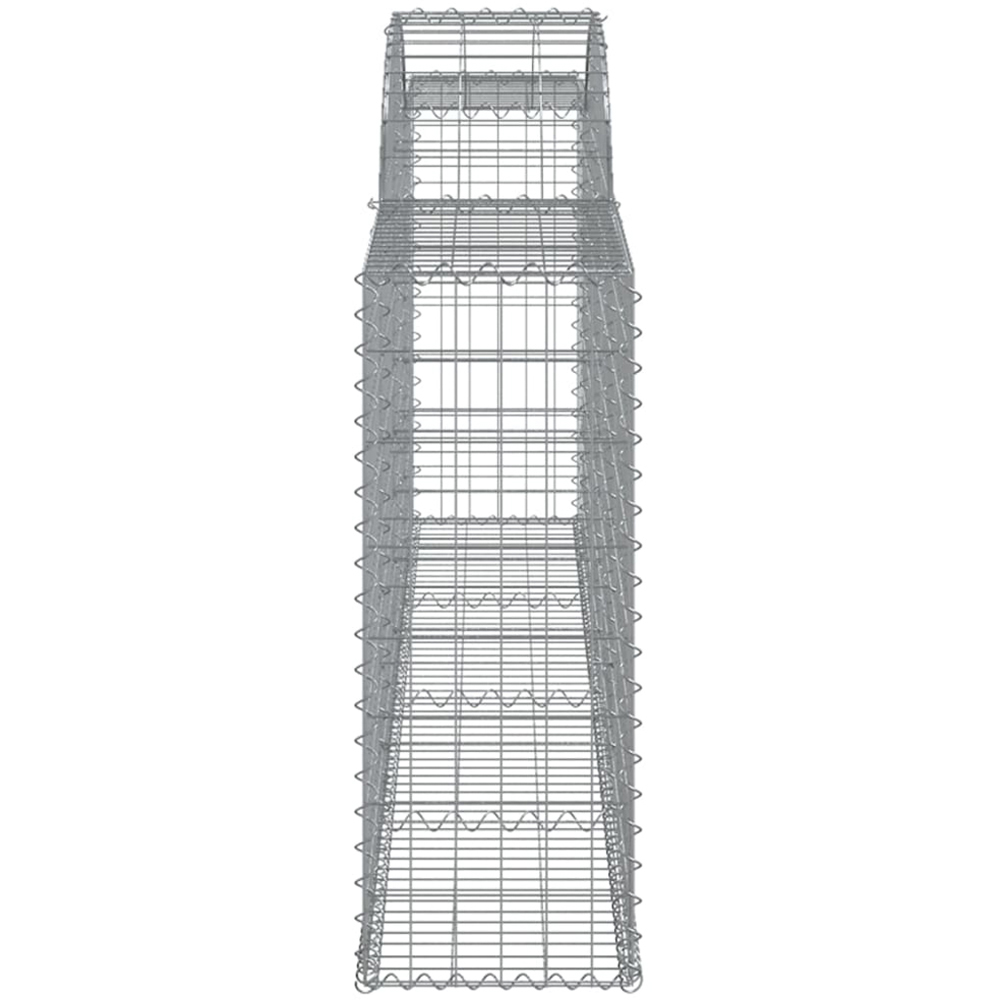 vidaXL Silver Galvanised Iron Arched Gabion Basket 300 x 30 x 80/100cm 8 Pack Image 3
