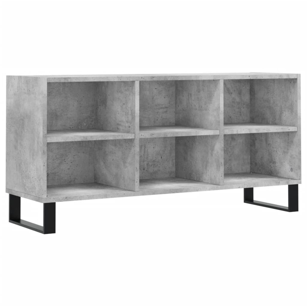 vidaXL 6 Shelf Concrete Grey TV Cabinet Image 2