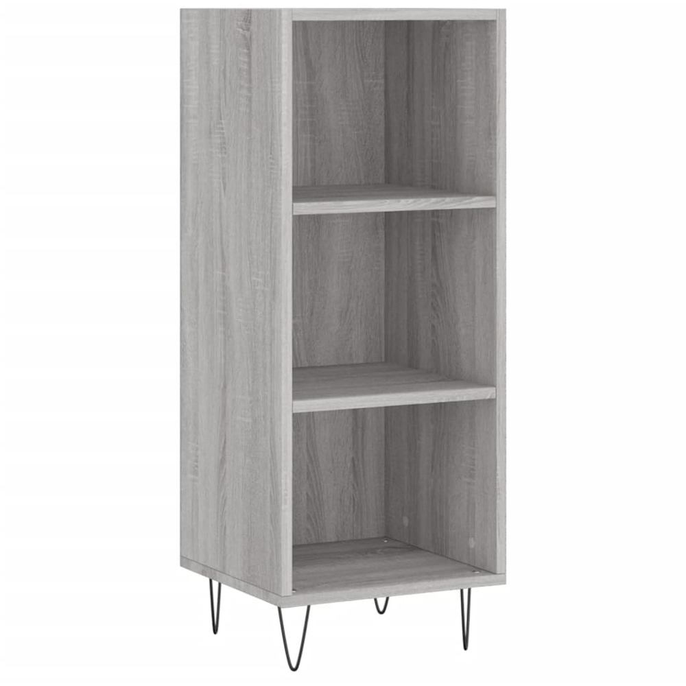 vidaXL Single Door 3 Shelf Grey Sonoma Highboard with Hairpin Legs Image 5