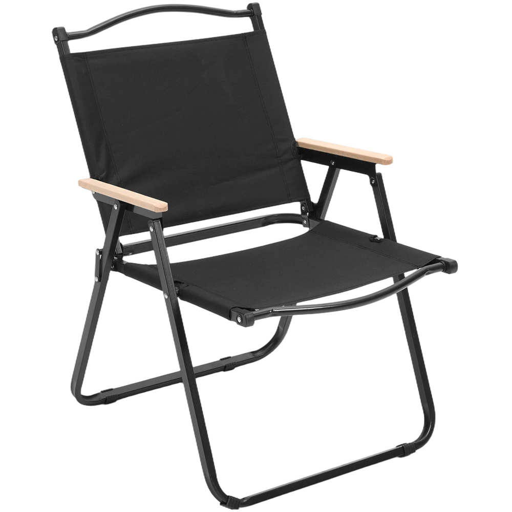 Living and Home 4 Seater 95cm Black Foldable Camping Table and Chair Set Image 5