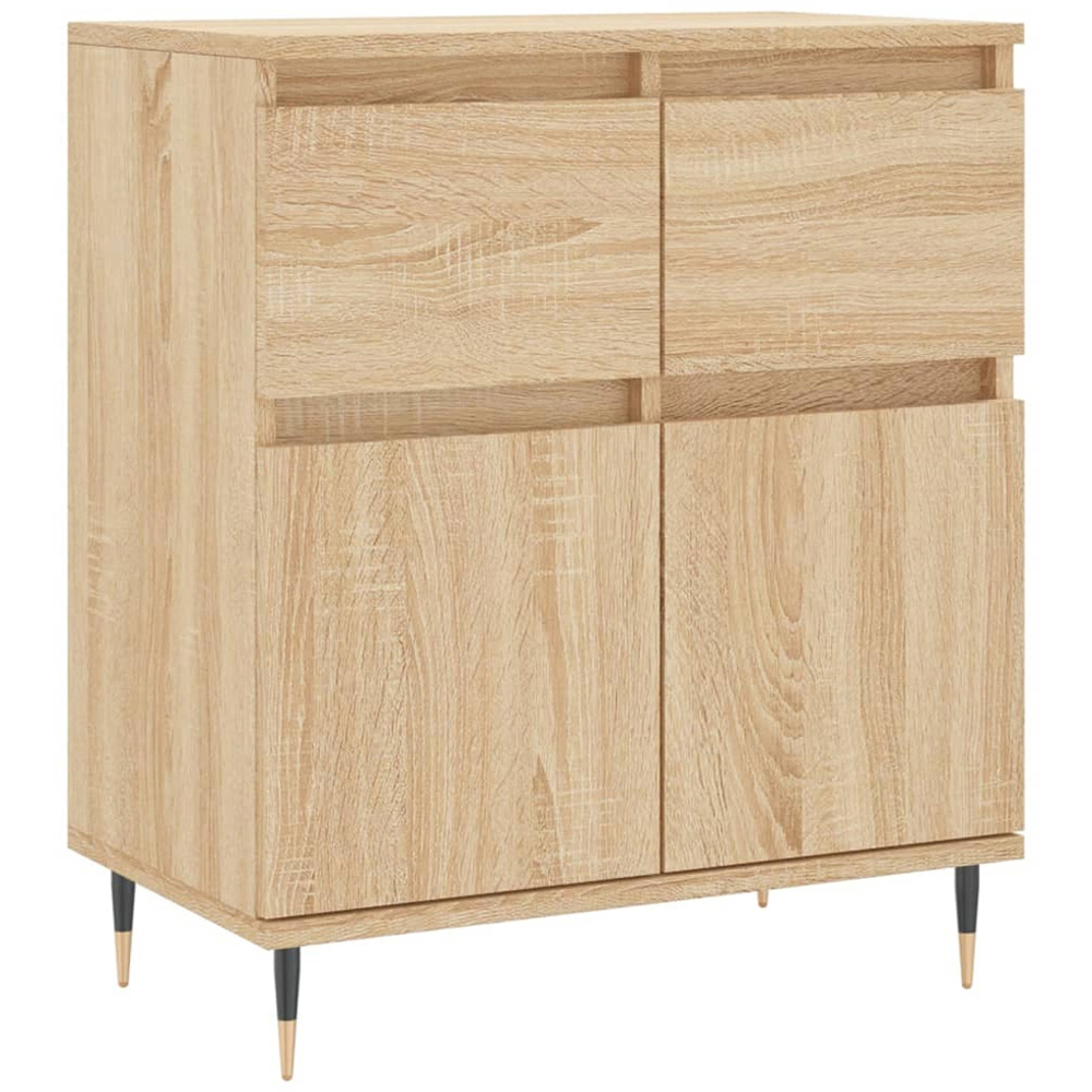 vidaXL 2 Door 2 Drawer Sonoma Oak Sideboard Image 2
