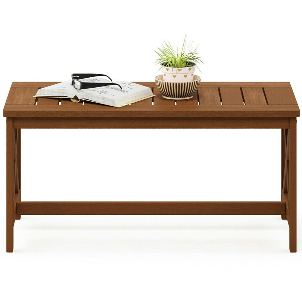 Walplus Tioman Natural X Leg Hardwood Coffee Table Image 5