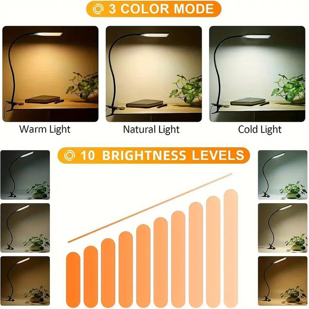 Dyzi Flexible LED Desk Lamp with Clip Image 4