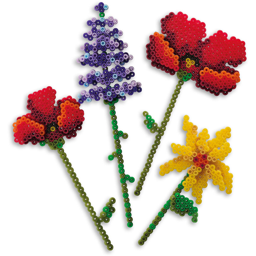 SES Creative Beedz Art Wildflowers Mini Flower Bouquet Iron On Beads Kit 1600 Piece Image 4