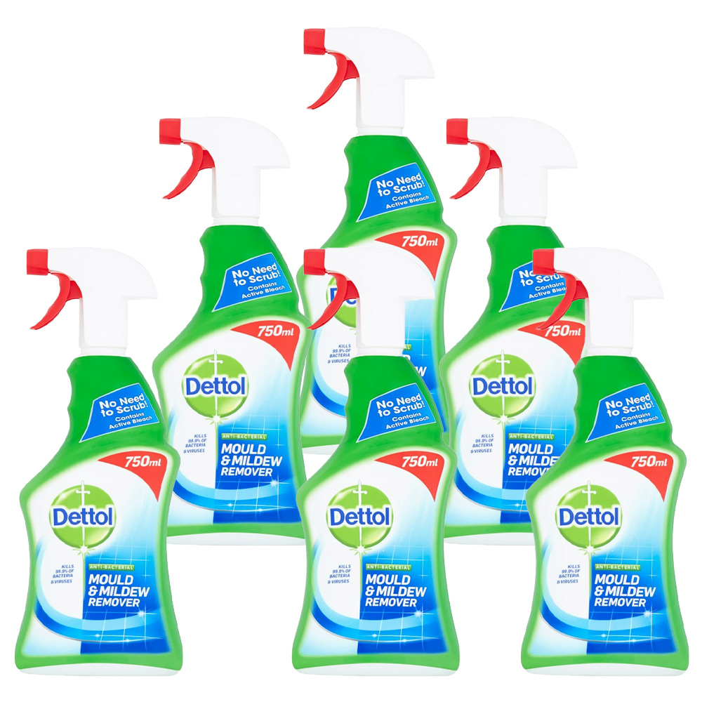 Dettol Mould and Mildew Remover Spray Case of 6 x 750ml Image 1