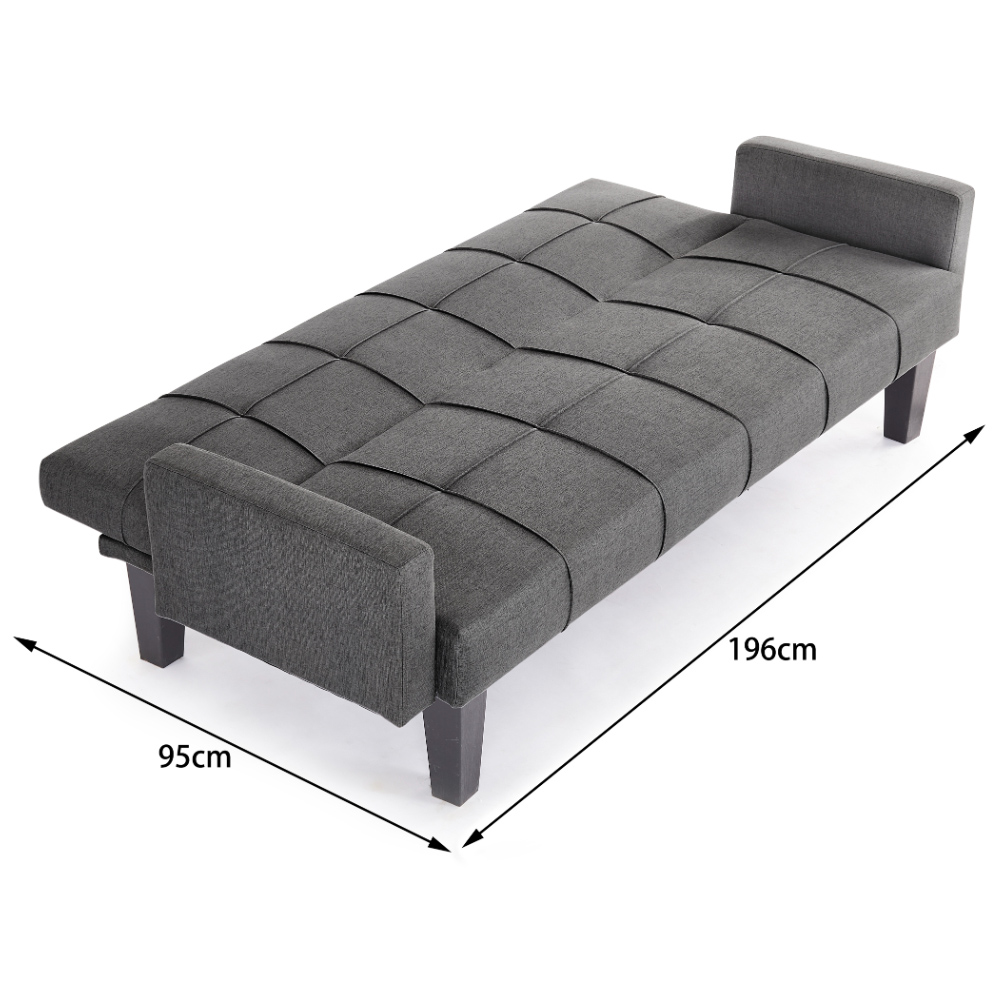 Home Detail Levine Double Sleeper Dark Grey Fabric Sofa Bed Image 9
